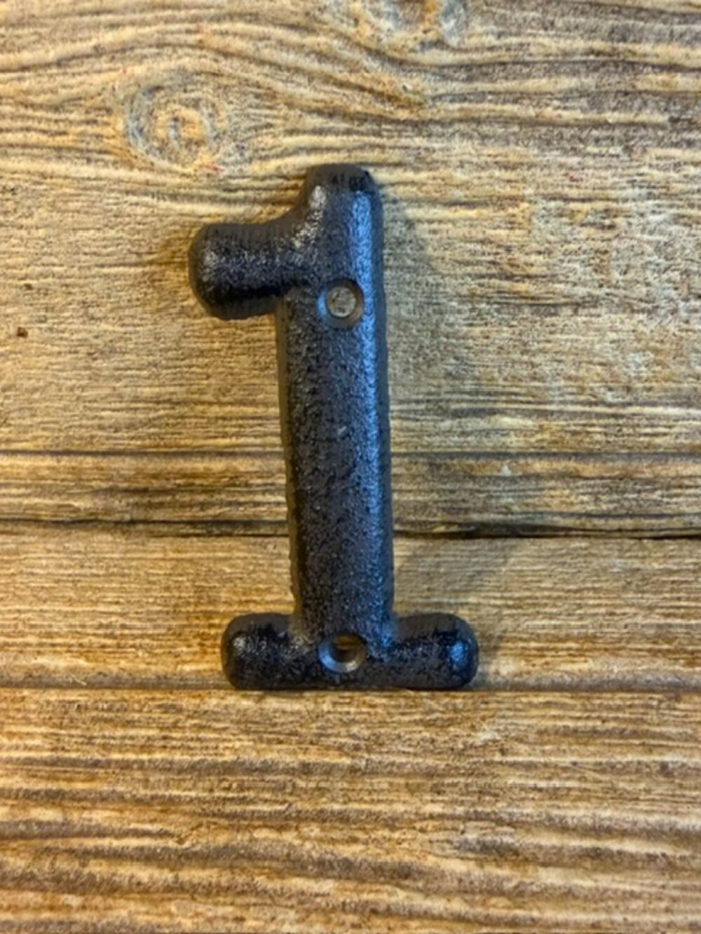 Number "1" (One) House Address Number Solid Cast Iron 3 5/8" tall 13021-2